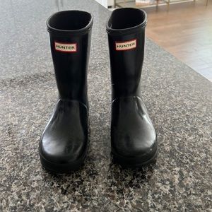 Black kids Hunter boots